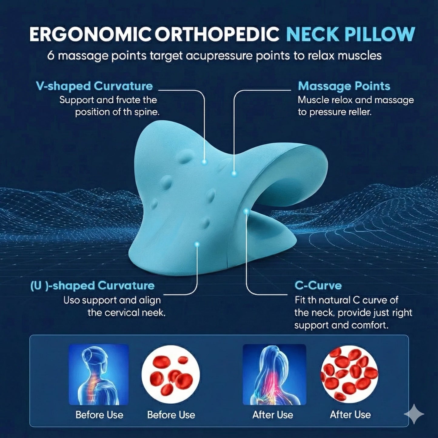 Cervical Neck Traction Pillow